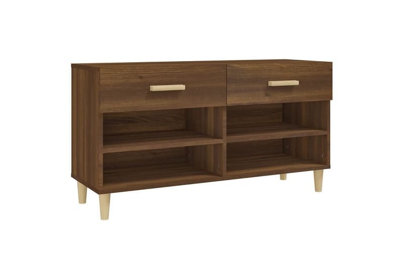 beBasic Skoskap brun eik 102x35x55 cm konstruert tre - Brun - Oppbevaring - Skooppbevaring - Skoskap