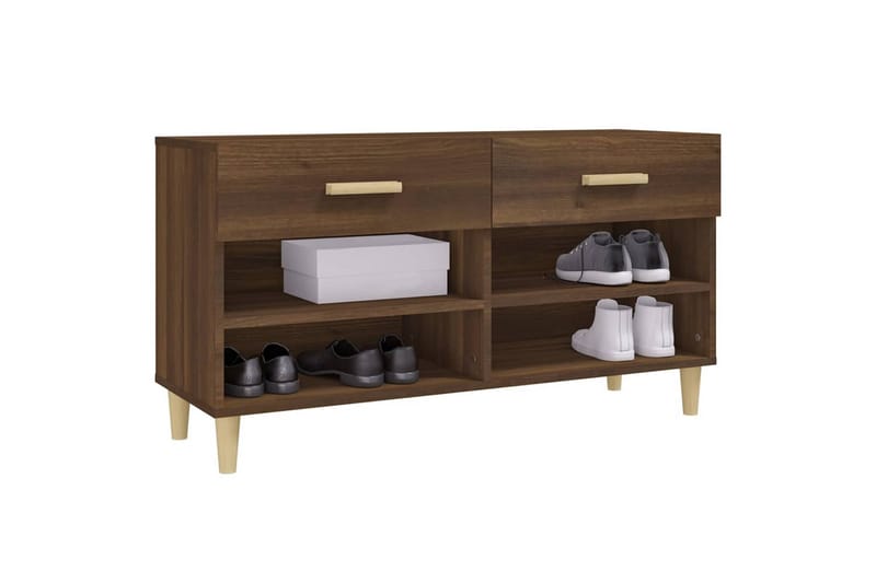 beBasic Skoskap brun eik 102x35x55 cm konstruert tre - Brun - Oppbevaring - Skooppbevaring - Skoskap