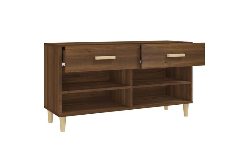 beBasic Skoskap brun eik 102x35x55 cm konstruert tre - Brun - Oppbevaring - Skooppbevaring - Skoskap