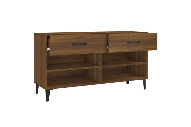 beBasic Skoskap brun eik 102x35x55 cm konstruert tre - Brun - Oppbevaring - Skooppbevaring - Skoskap