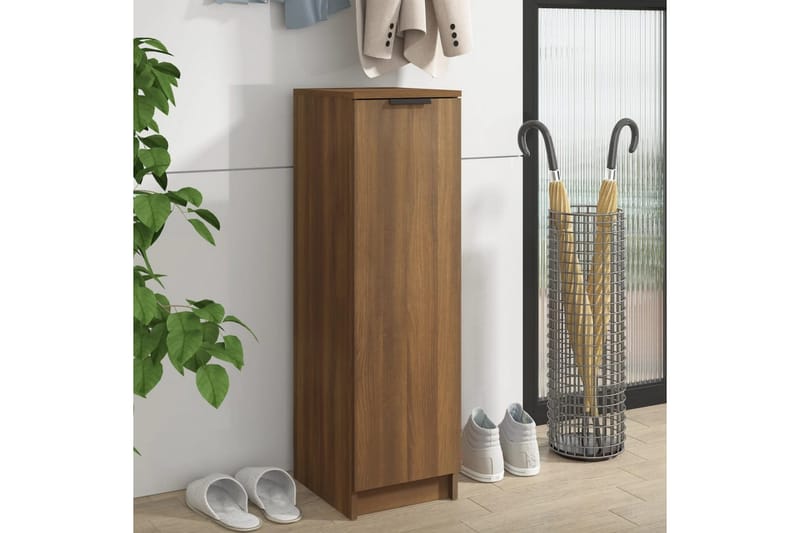 beBasic Skoskap brun eik 30x35x100 cm konstruert tre - Brun - Oppbevaring - Skooppbevaring