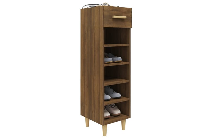 beBasic Skoskap brun eik 30x35x105 cm konstruert tre - Brun - Oppbevaring - Skooppbevaring - Skoskap
