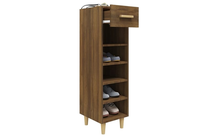 beBasic Skoskap brun eik 30x35x105 cm konstruert tre - Brun - Oppbevaring - Skooppbevaring - Skoskap