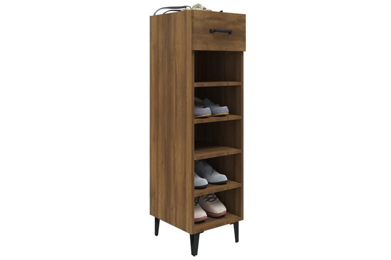 beBasic Skoskap brun eik 30x35x105 cm konstruert tre - Brun - Oppbevaring - Skooppbevaring - Skoskap