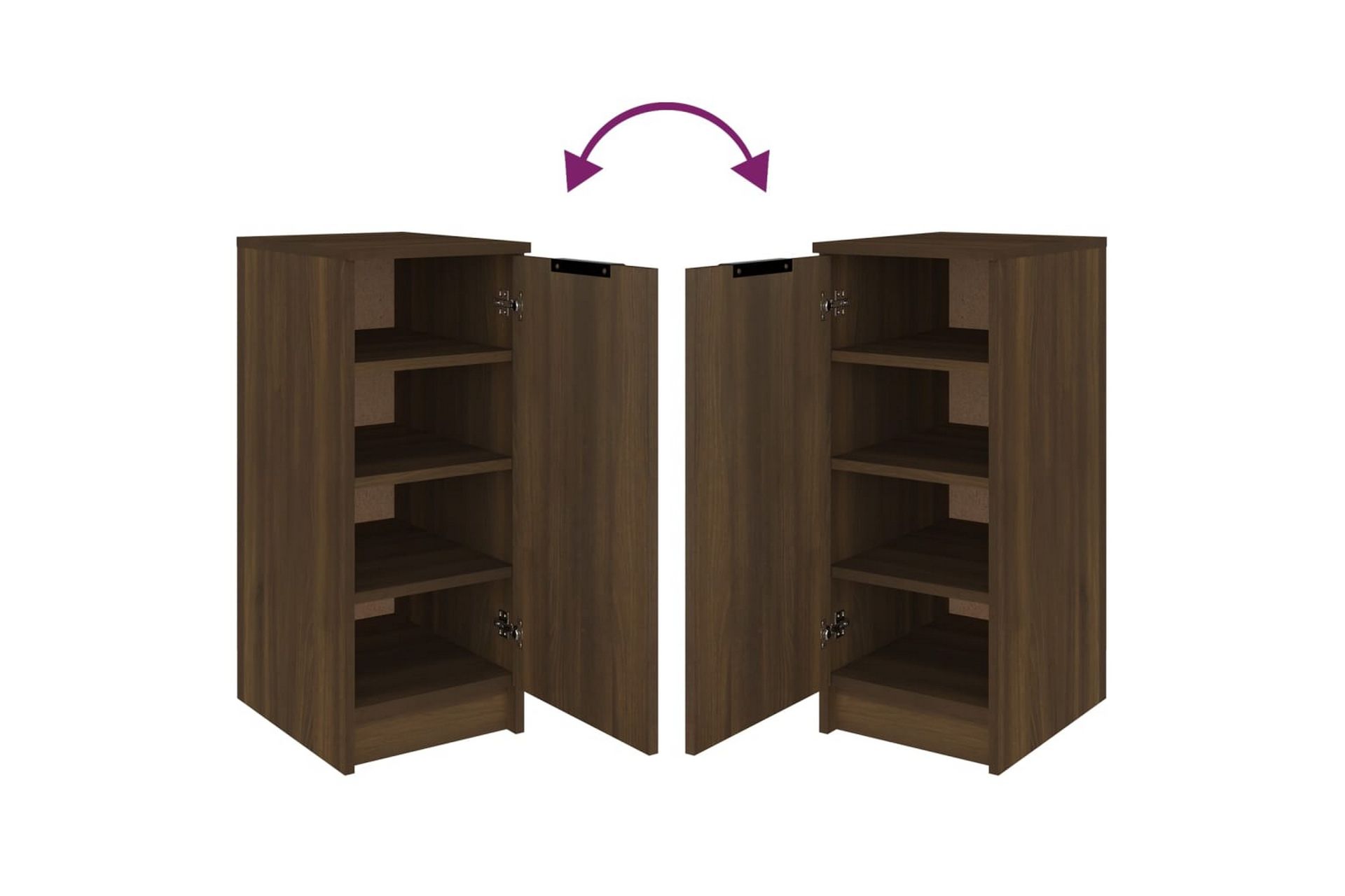 beBasic Skoskap brun eik 30x35x70 cm konstruert tre - Brun - Oppbevaring - Skooppbevaring