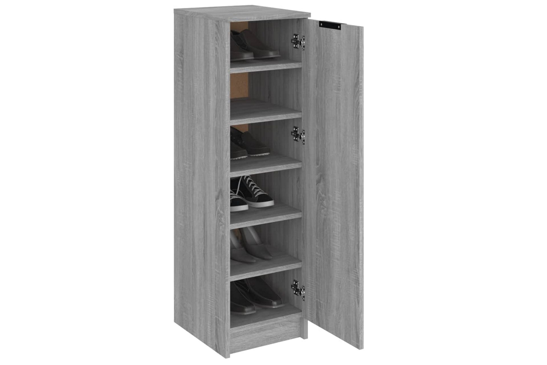 beBasic Skoskap grå sonoma 30x35x100 cm konstruert tre - GrÃ¥ - Oppbevaring - Skooppbevaring