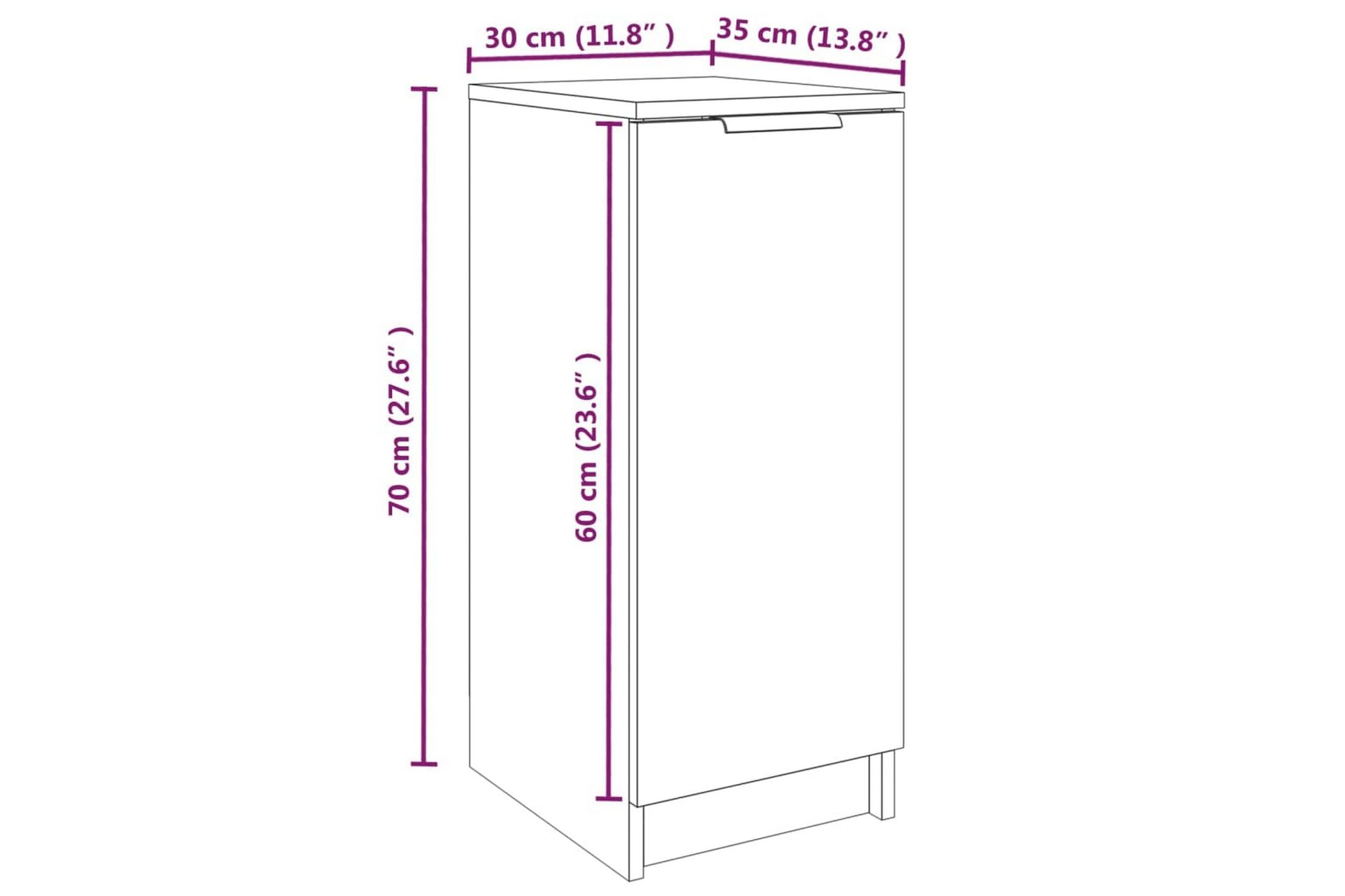 beBasic Skoskap grå sonoma 30x35x70 cm konstruert tre - GrÃ¥ - Oppbevaring - Skooppbevaring - Skoskap