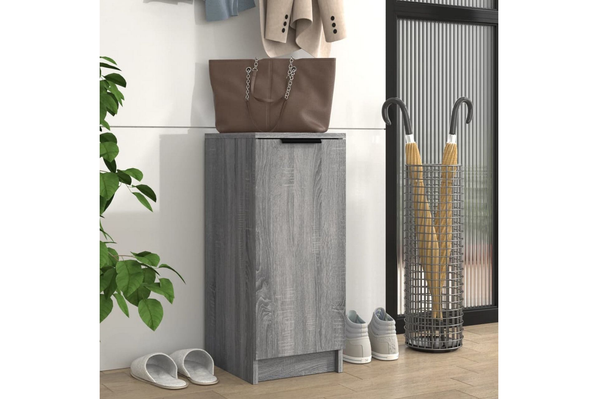 beBasic Skoskap grå sonoma 30x35x70 cm konstruert tre - GrÃ¥ - Oppbevaring - Skooppbevaring - Skoskap