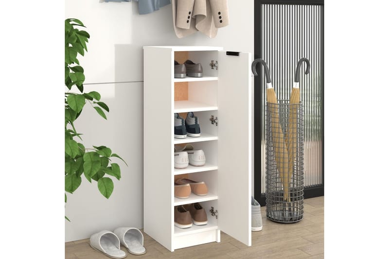 beBasic Skoskap hvit 30x35x100 cm konstruert tre - Hvit - Oppbevaring - Skooppbevaring - Skoskap