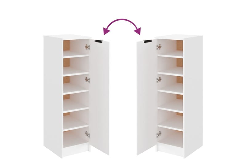 beBasic Skoskap hvit 30x35x100 cm konstruert tre - Hvit - Oppbevaring - Skooppbevaring - Skoskap