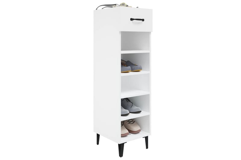 beBasic Skoskap hvit 30x35x105 cm konstruert tre - Hvit - Oppbevaring - Skooppbevaring - Skoskap