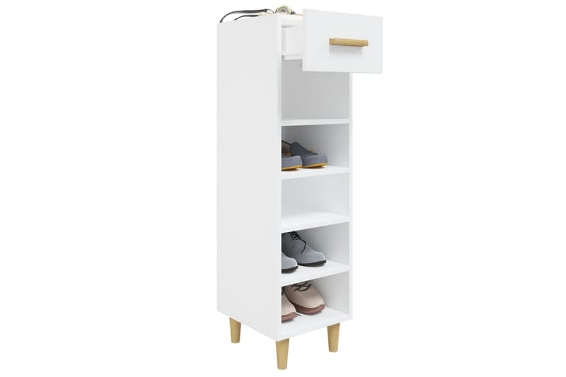beBasic Skoskap hvit 30x35x105 cm konstruert tre - Hvit - Oppbevaring - Skooppbevaring - Skoskap