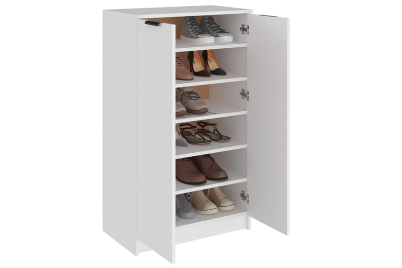 beBasic Skoskap hvit 59x35x100 cm konstruert tre - Hvit - Oppbevaring - Skooppbevaring - Skoskap