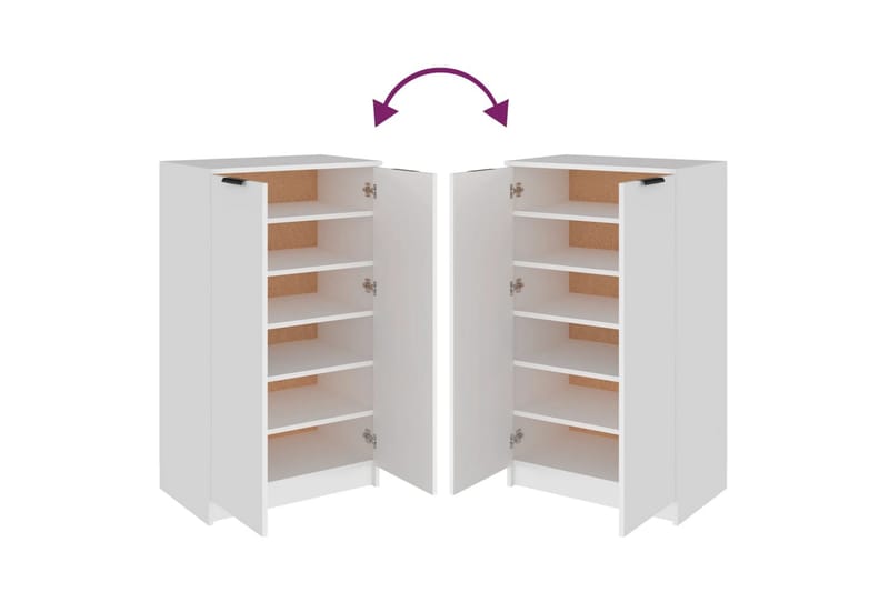 beBasic Skoskap hvit 59x35x100 cm konstruert tre - Hvit - Oppbevaring - Skooppbevaring - Skoskap