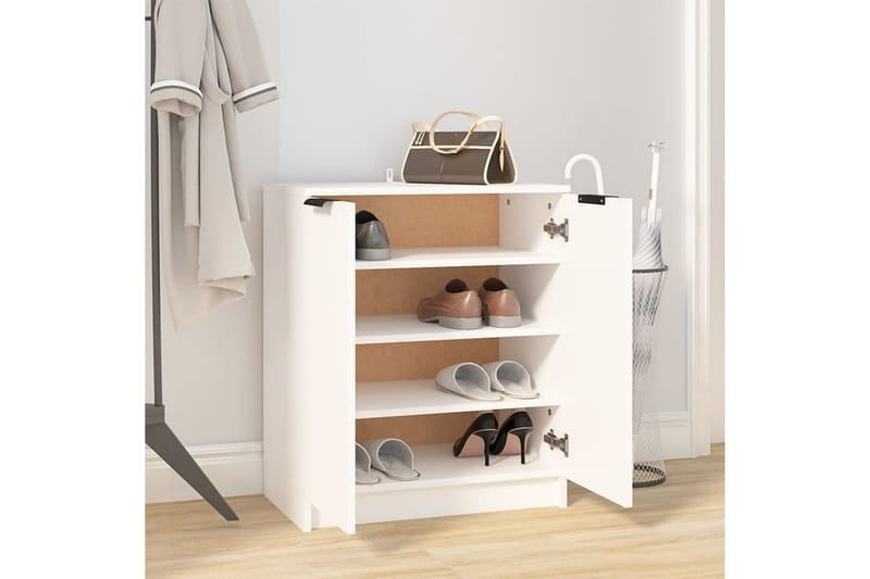 beBasic Skoskap hvit 59x35x70 cm konstruert tre - Hvit - Oppbevaring - Skooppbevaring - Skoskap