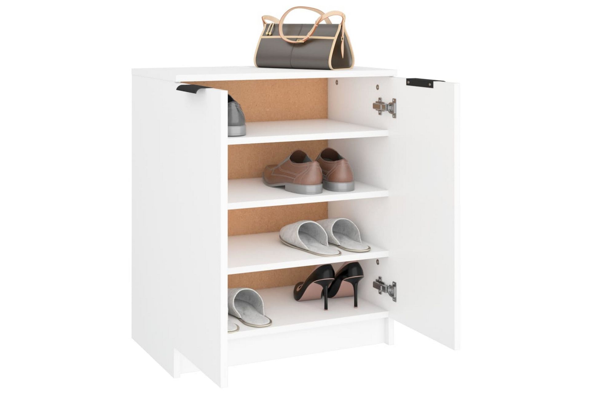 beBasic Skoskap hvit 59x35x70 cm konstruert tre - Hvit - Oppbevaring - Skooppbevaring - Skoskap