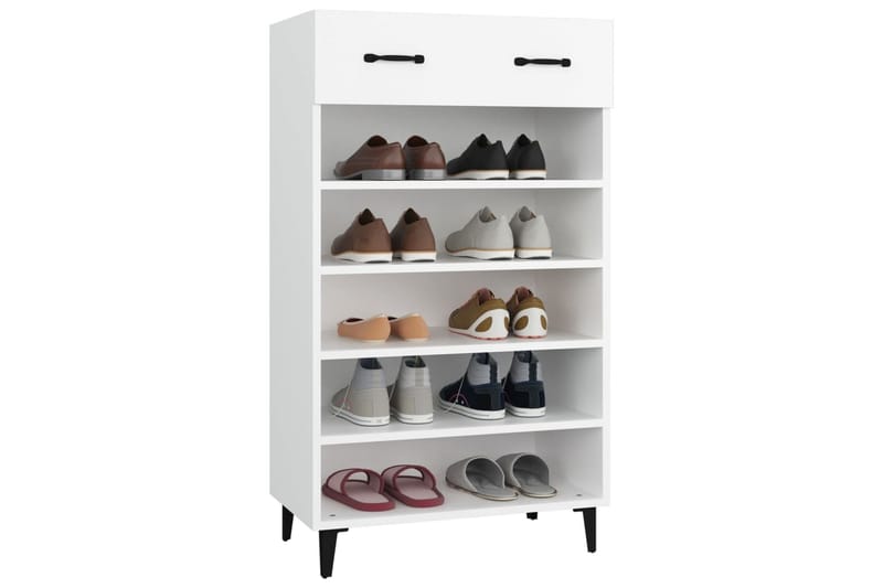 beBasic Skoskap hvit 60x35x105 cm konstruert tre - Hvit - Oppbevaring - Skooppbevaring - Skoskap