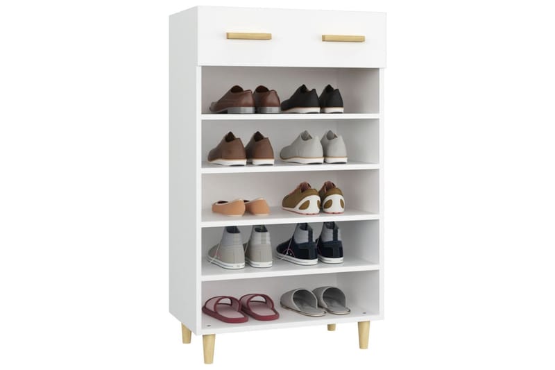 beBasic Skoskap hvit 60x35x105 cm konstruert tre - Hvit - Oppbevaring - Skooppbevaring - Skoskap