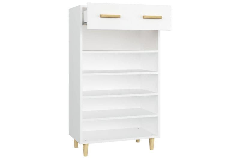beBasic Skoskap hvit 60x35x105 cm konstruert tre - Hvit - Oppbevaring - Skooppbevaring - Skoskap