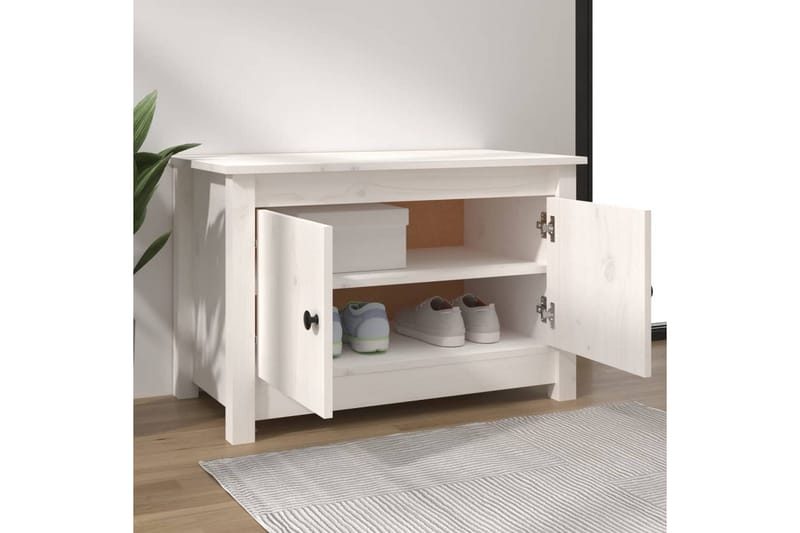beBasic Skoskap hvit 70x38x45,5 cm heltre furu - Hvit - Oppbevaring - Skooppbevaring - Skoskap