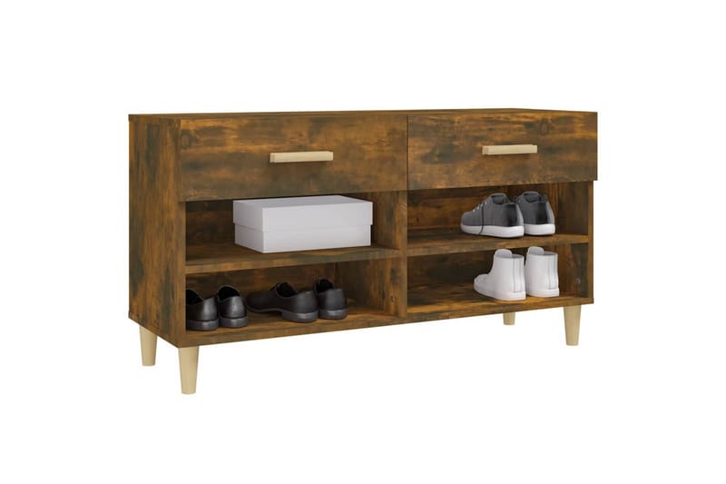 beBasic Skoskap røkt eik 102x35x55 cm konstruert tre - Brun - Oppbevaring - Skooppbevaring