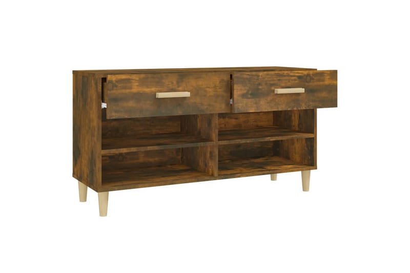 beBasic Skoskap røkt eik 102x35x55 cm konstruert tre - Brun - Oppbevaring - Skooppbevaring
