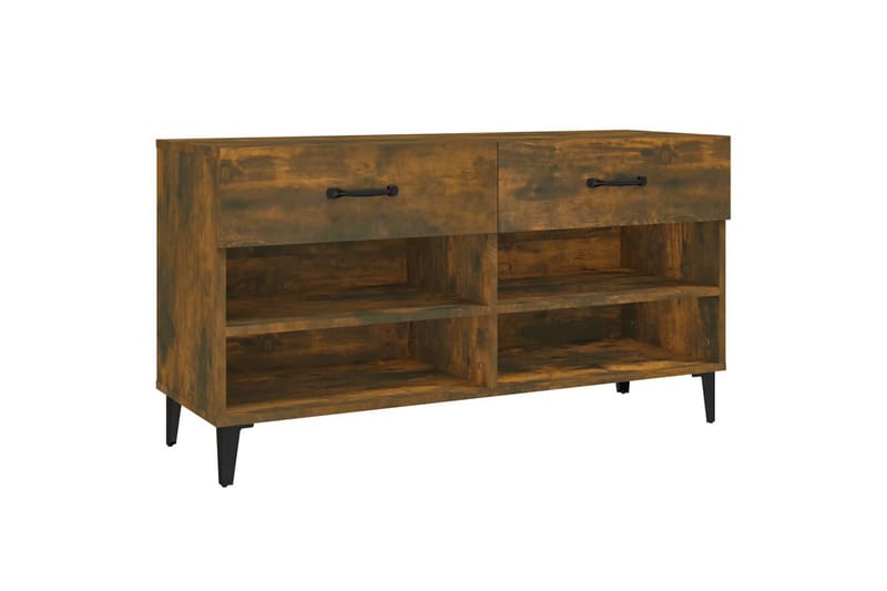 beBasic Skoskap røkt eik 102x35x55 cm konstruert tre - Brun - Oppbevaring - Skooppbevaring - Skoskap