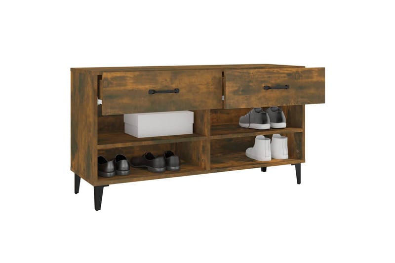 beBasic Skoskap røkt eik 102x35x55 cm konstruert tre - Brun - Oppbevaring - Skooppbevaring - Skoskap