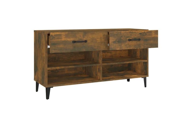 beBasic Skoskap røkt eik 102x35x55 cm konstruert tre - Brun - Oppbevaring - Skooppbevaring - Skoskap