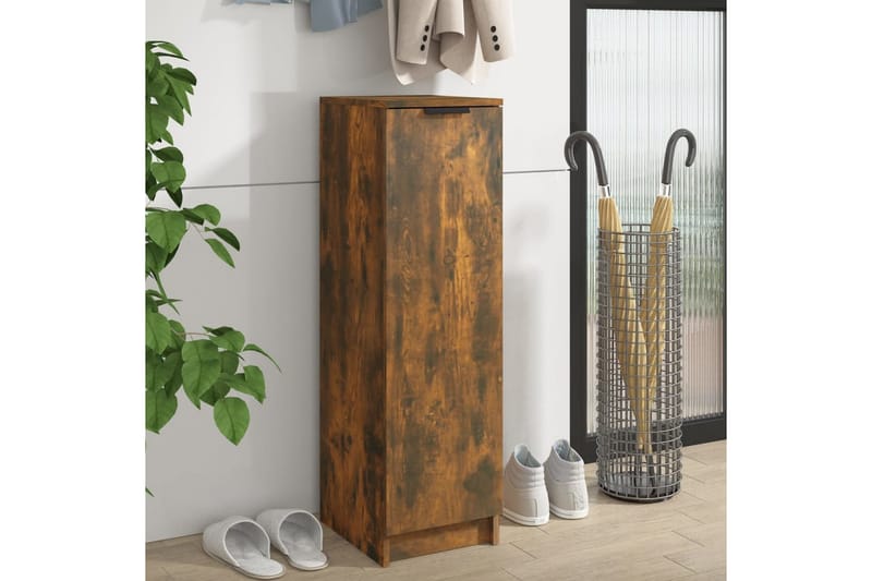 beBasic Skoskap røkt eik 30x35x100 cm konstruert tre - Brun - Oppbevaring - Skooppbevaring