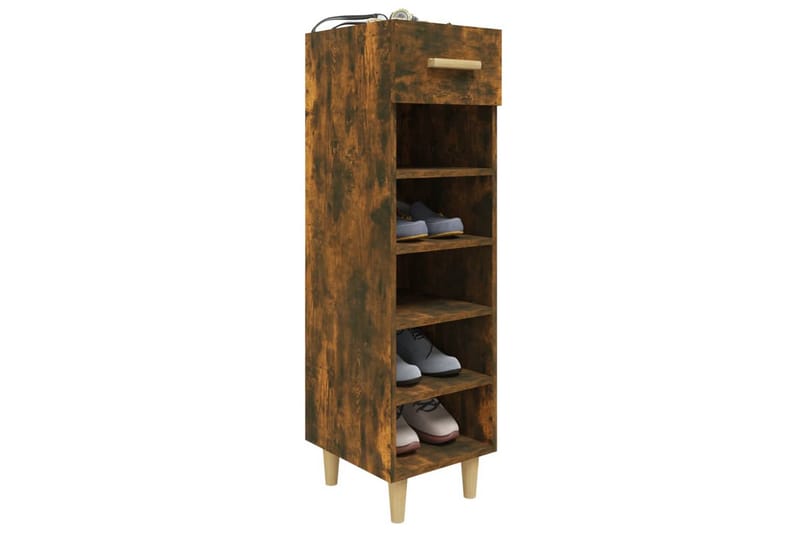 beBasic Skoskap røkt eik 30x35x105 cm konstruert tre - Brun - Oppbevaring - Skooppbevaring - Skoskap
