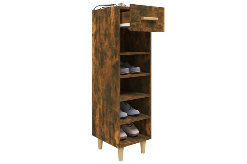 beBasic Skoskap røkt eik 30x35x105 cm konstruert tre - Brun - Oppbevaring - Skooppbevaring - Skoskap