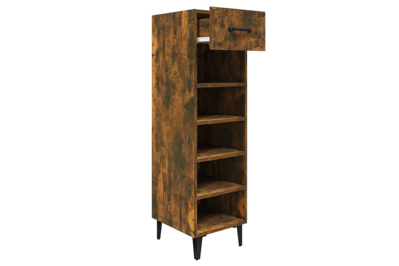 beBasic Skoskap røkt eik 30x35x105 cm konstruert tre - Brun - Oppbevaring - Skooppbevaring - Skoskap