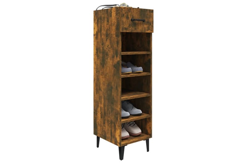beBasic Skoskap røkt eik 30x35x105 cm konstruert tre - Brun - Oppbevaring - Skooppbevaring - Skoskap