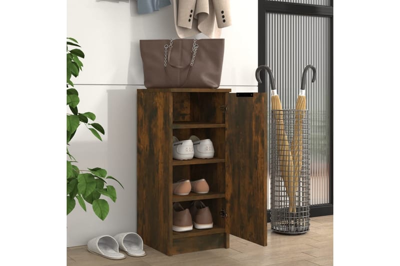 beBasic Skoskap røkt eik 30x35x70 cm konstruert tre - Brun - Oppbevaring - Skooppbevaring