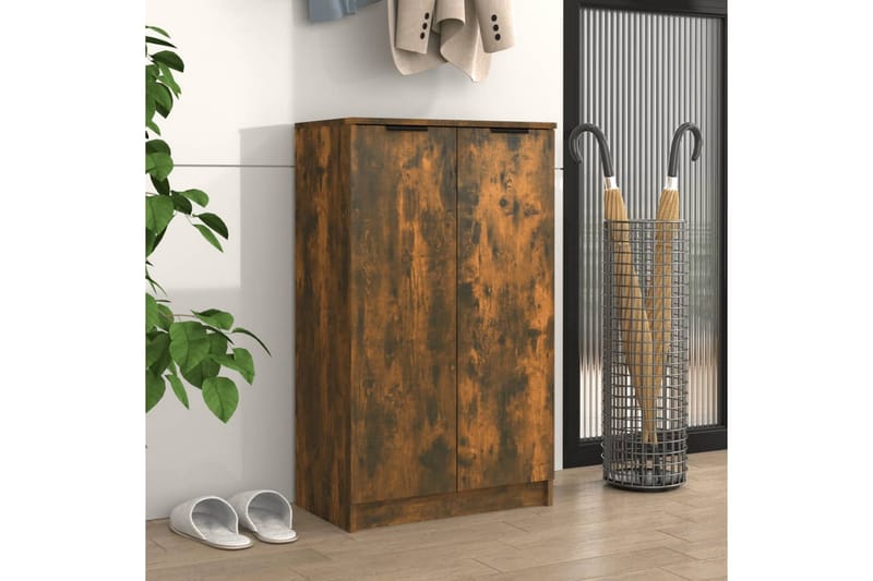 beBasic Skoskap røkt eik 59x35x100 cm konstruert tre - Brun - Oppbevaring - Skooppbevaring - Skoskap