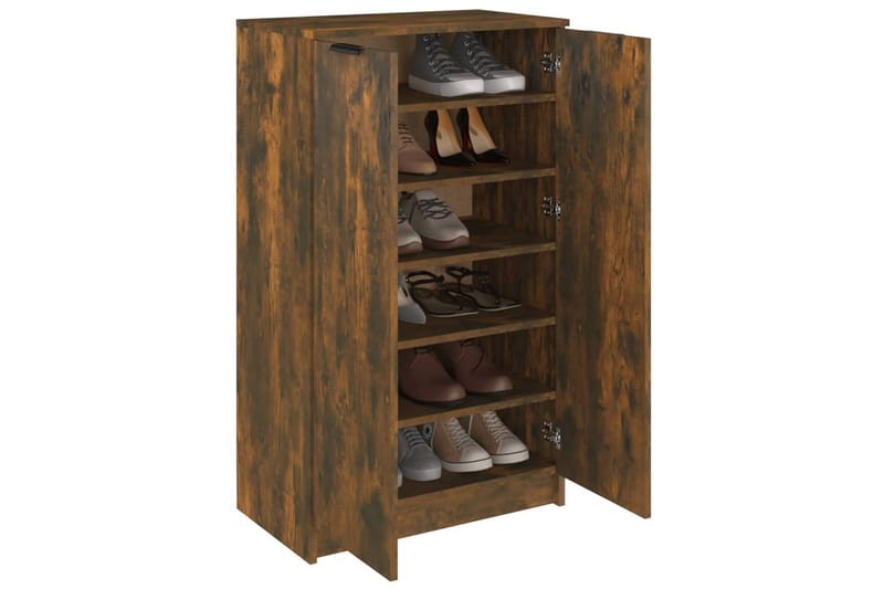 beBasic Skoskap røkt eik 59x35x100 cm konstruert tre - Brun - Oppbevaring - Skooppbevaring - Skoskap