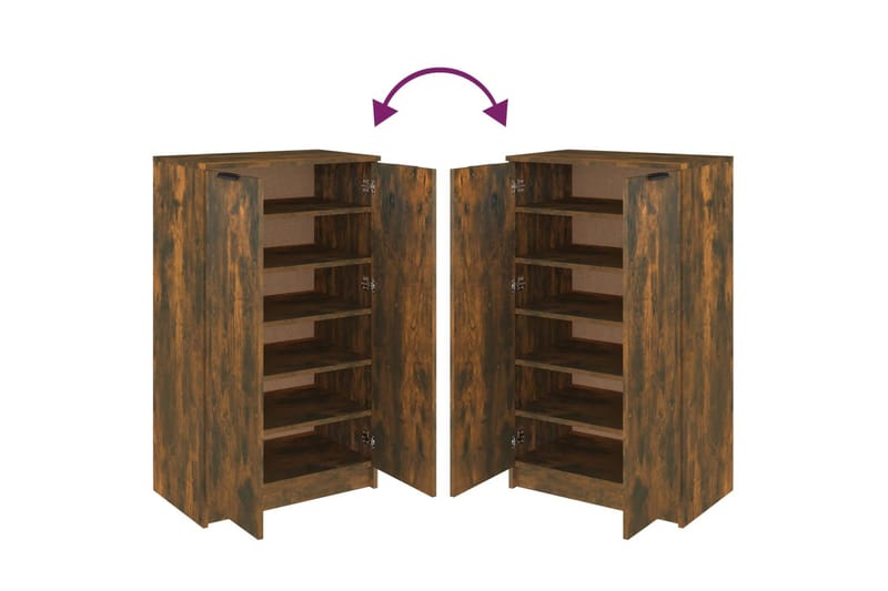 beBasic Skoskap røkt eik 59x35x100 cm konstruert tre - Brun - Oppbevaring - Skooppbevaring - Skoskap