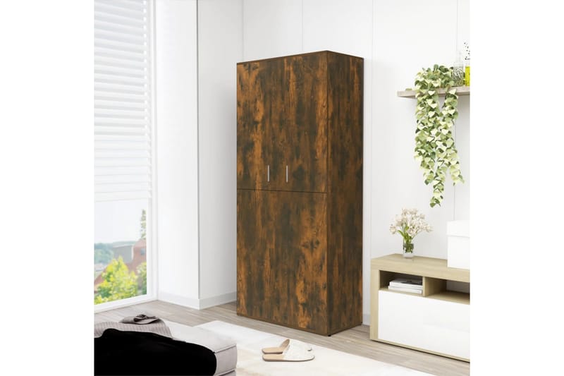 beBasic Skoskap røkt eik 80x39x178 cm konstruert tre - Brun - Oppbevaring - Skooppbevaring
