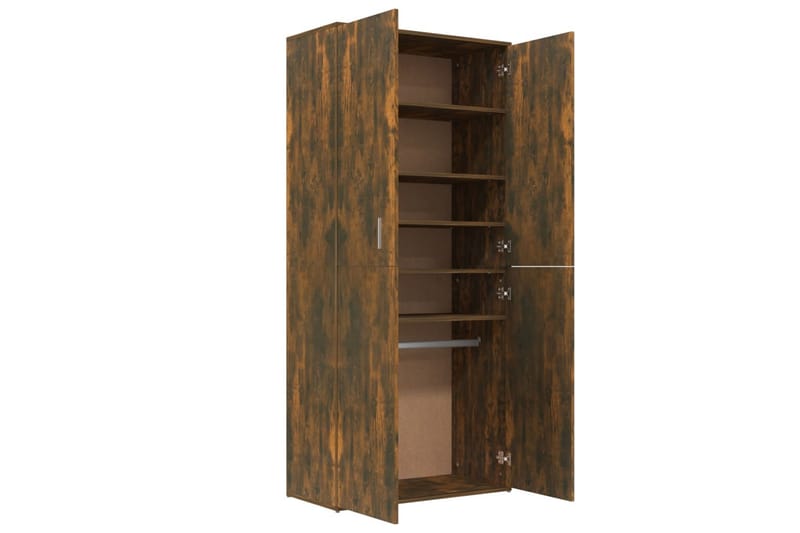 beBasic Skoskap røkt eik 80x39x178 cm konstruert tre - Brun - Oppbevaring - Skooppbevaring