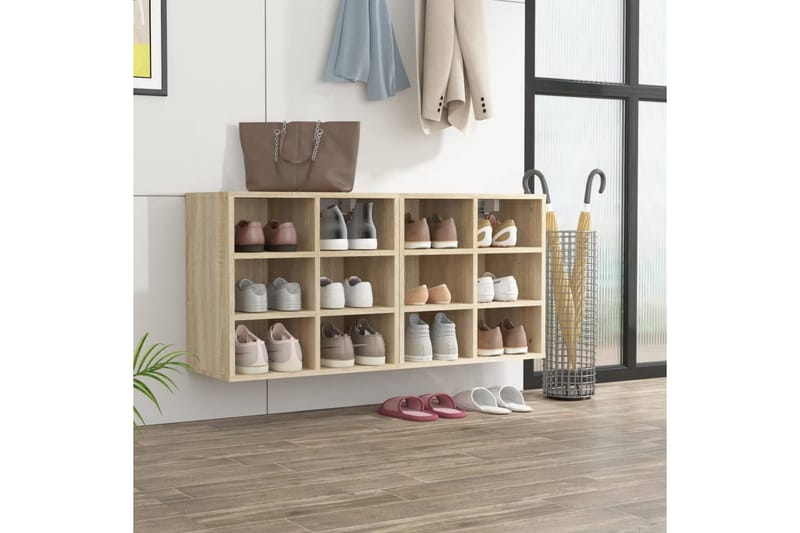 beBasic Skoskap sonoma eik 2 stk 52,5x30x50 cm - Brun - Oppbevaring - Skooppbevaring - Skoskap