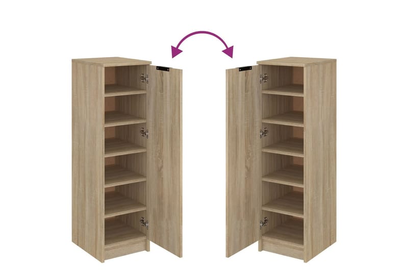 beBasic Skoskap sonoma eik 30x35x100 cm konstruert tre - Brun - Oppbevaring - Skooppbevaring - Skoskap