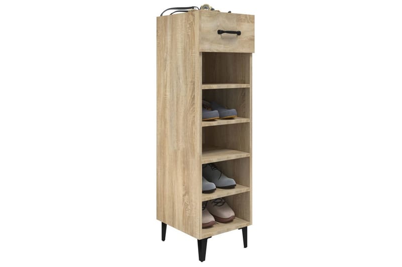 beBasic Skoskap sonoma eik 30x35x105 cm konstruert tre - Brun - Oppbevaring - Skooppbevaring - Skoskap