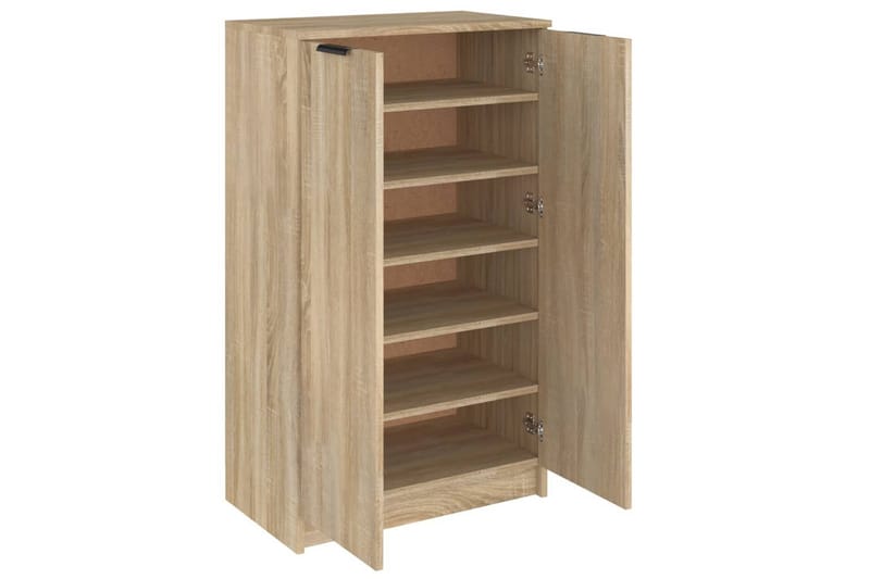 beBasic Skoskap sonoma eik 59x35x100 cm konstruert tre - Brun - Oppbevaring - Skooppbevaring - Skoskap