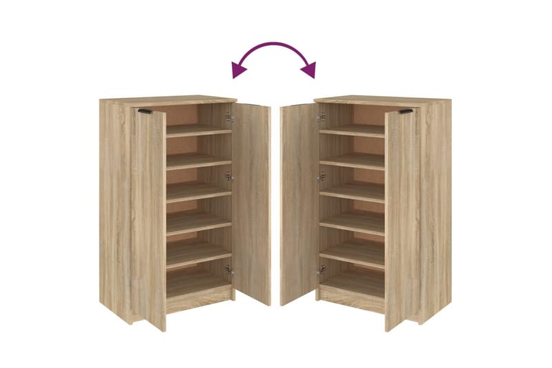 beBasic Skoskap sonoma eik 59x35x100 cm konstruert tre - Brun - Oppbevaring - Skooppbevaring - Skoskap