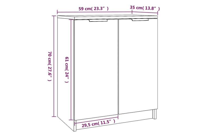 beBasic Skoskap sonoma eik 59x35x70 cm konstruert tre - Brun - Oppbevaring - Skooppbevaring - Skoskap
