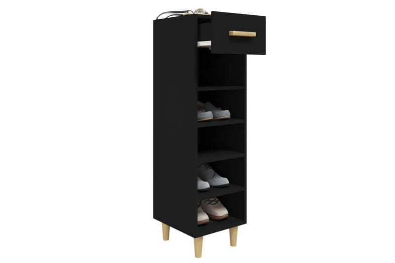 beBasic Skoskap svart 30x35x105 cm konstruert tre - Svart - Oppbevaring - Skooppbevaring - Skoskap