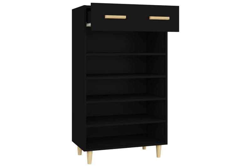 beBasic Skoskap svart 60x35x105 cm konstruert tre - Svart - Oppbevaring - Skooppbevaring - Skoskap