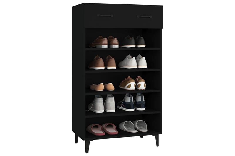 beBasic Skoskap svart 60x35x105 cm konstruert tre - Svart - Oppbevaring - Skooppbevaring - Skoskap