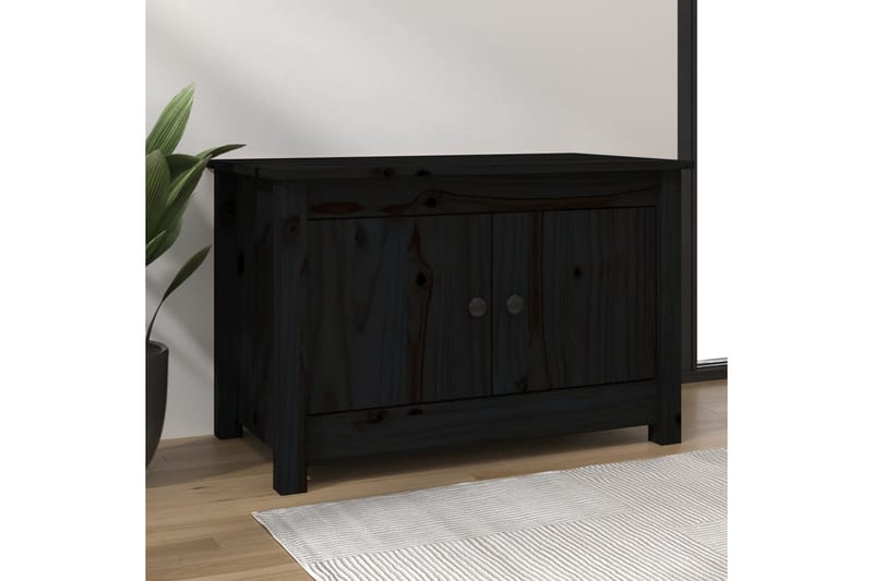 beBasic Skoskap svart 70x38x45,5 cm heltre furu - Svart - Oppbevaring - Skooppbevaring - Skoskap